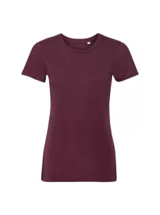   Russel AUTHENTIC ECO BURGUNDY organikus női környakas póló