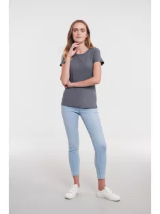   Russel AUTHENTIC ECO CONVOYGREY organikus női környakas póló