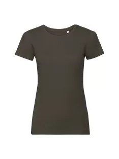   Russel AUTHENTIC ECO DARKOLIVE organikus női környakas póló