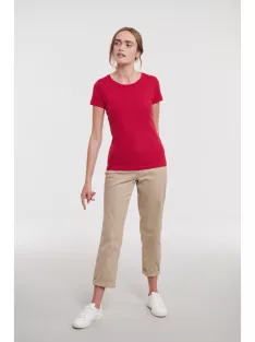 Russel AUTHENTIC ECO RED organikus női környakas póló