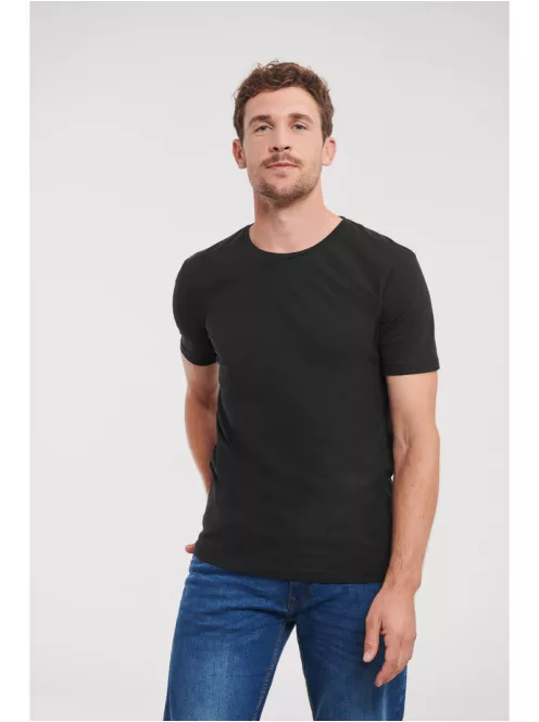Russel AUTHENTIC ECO BLACK organikus férfi környakas póló