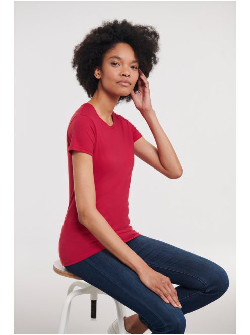 Russel SLIM-T RED női környakas póló