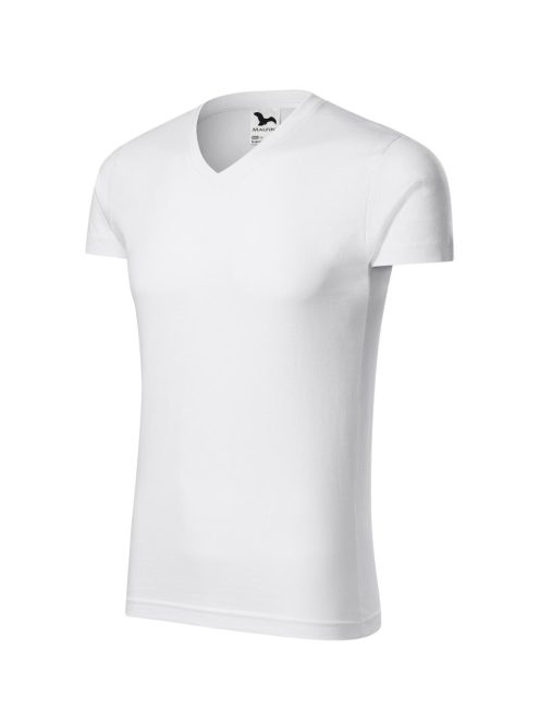 Malfini SLIM FIT V-NECK WHITE v-nyakú férfi póló