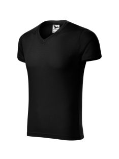 Malfini SLIM FIT V-NECK BLACK v-nyakú férfi póló
