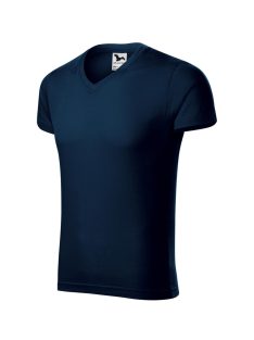 Malfini SLIM FIT V-NECK NAVY v-nyakú férfi póló