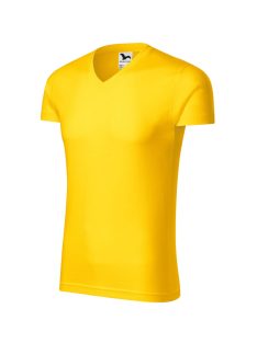 Malfini SLIM FIT V-NECK YELLOW v-nyakú férfi póló