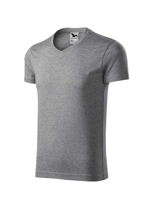 Malfini SLIM FIT V-NECK DARK GRAY v-nyakú férfi póló