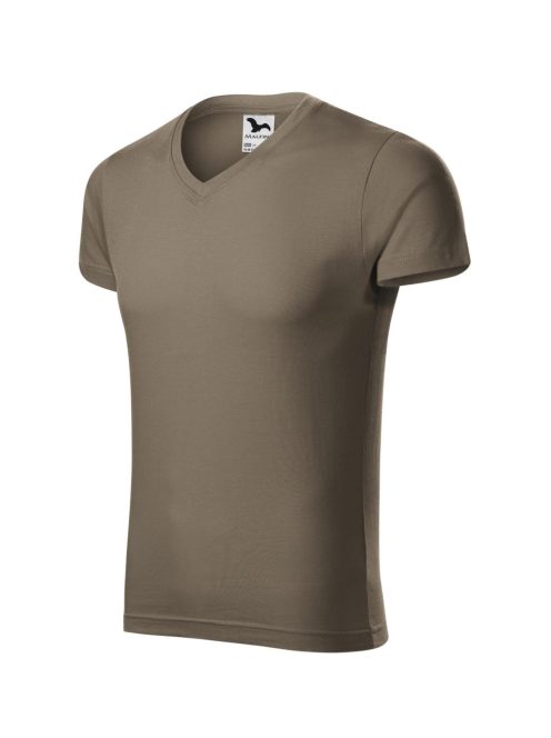 Malfini SLIM FIT V-NECK ARMY v-nyakú férfi póló