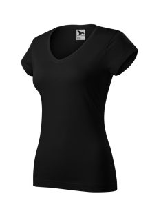 Malfini SLIM FIT V-NECK BLACK v-nyakú női póló