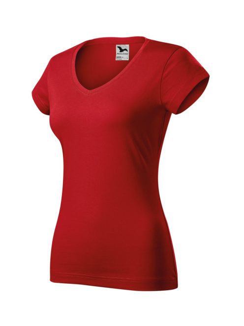 Malfini SLIM FIT V-NECK RED v-nyakú női póló