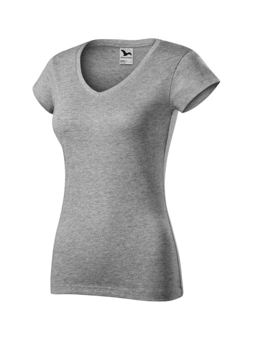 Malfini SLIM FIT V-NECK DARK GRAY v-nyakú női póló