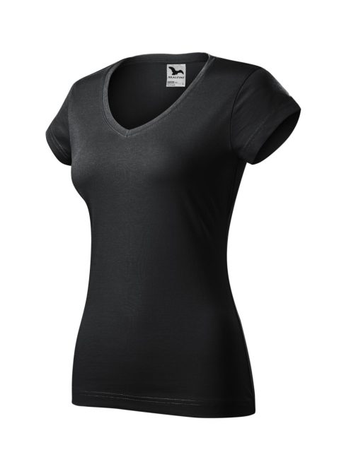 Malfini SLIM FIT V-NECK EBONY GRAY v-nyakú női póló