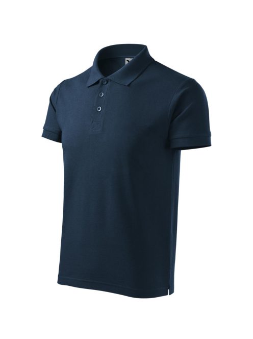 Malfini COTTON NAVY galléros férfi póló