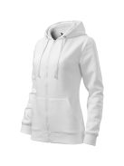 Malfini TRENDY ZIPPER WHITE zippzáros női pulóver