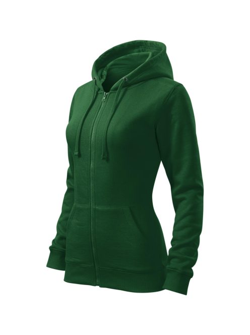 Malfini TRENDY ZIPPER BOTTLE GREEN zippzáros női pulóver