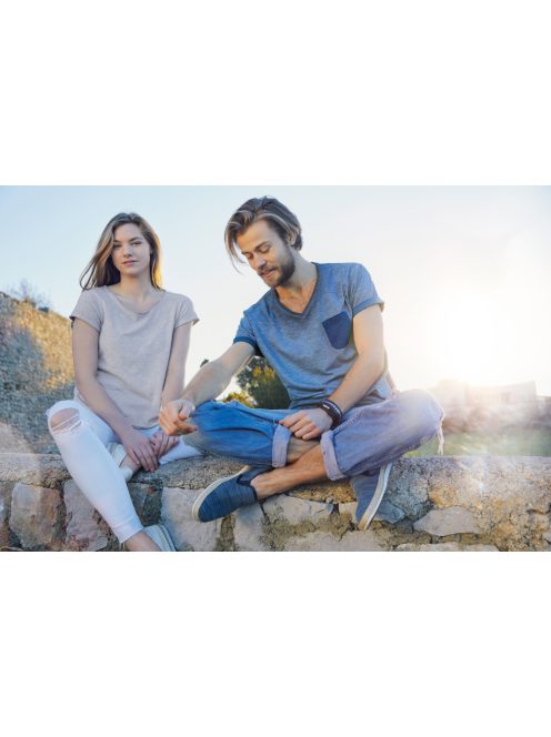 James & Nicholson SLUB LIGHTGREY környakas női póló