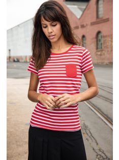 James & Nicholson STRIPED WHITENAVY környakas női póló