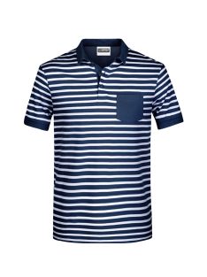 James & Nicholson STRIPED NAVYWHITE férfi galléros póló