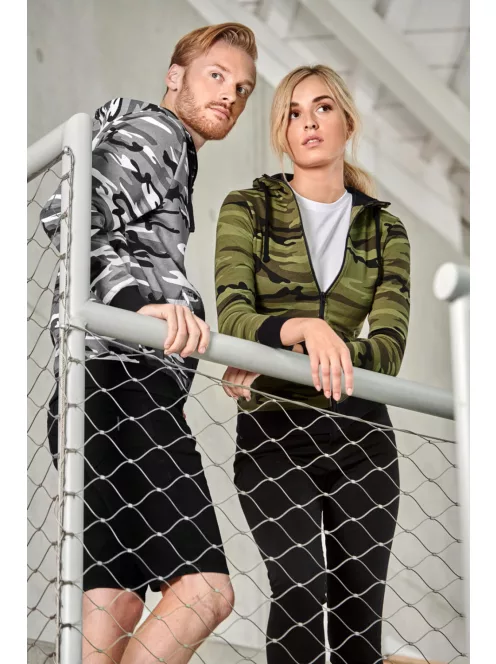 Malfini CAMO GRAY zippzáros férfi pulóver