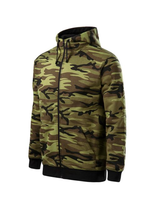 Malfini CAMO GREEN zippzáros férfi pulóver