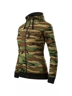 Malfini CAMO BROWN zippzáros női pulóver