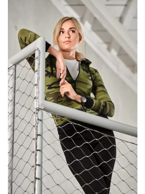 Malfini CAMO BROWN zippzáros női pulóver