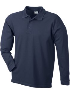   James & Nicholson PIQUÉ NAVY férfi hosszú ujjú galléros póló