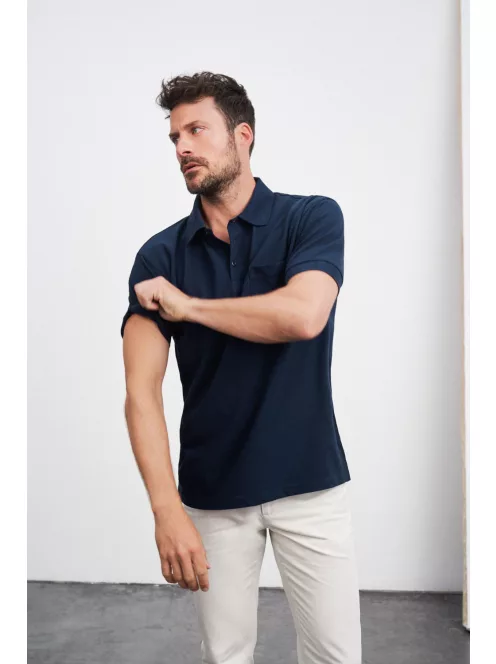 James & Nicholson HEAVY BLACK férfi galléros póló