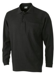   James & Nicholson PIQUÉ BLACK férfi hosszú ujjú galléros póló