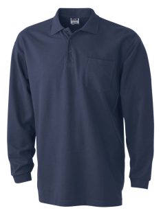   James & Nicholson PIQUÉ NAVY férfi hosszú ujjú galléros póló