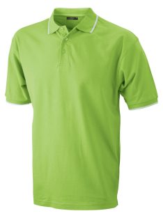   James & Nicholson TIPPING LIMEGREENWHITE férfi galléros póló