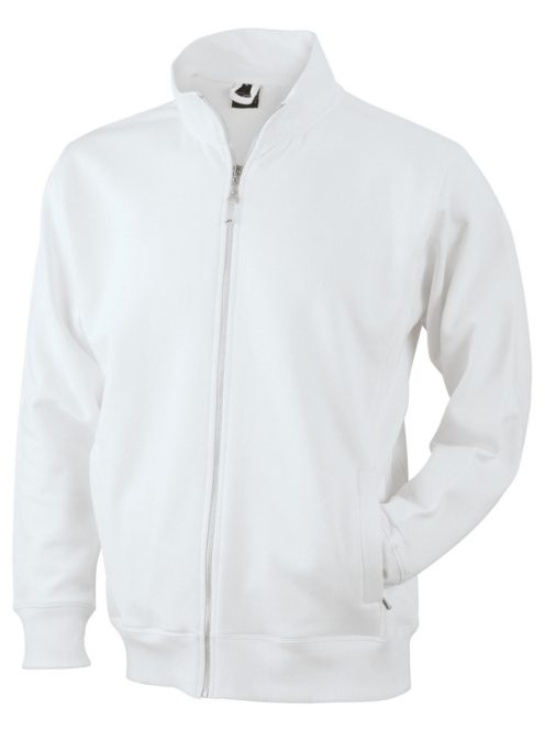 James & Nicholson  JACKET WHITE férfi cipzáras pulóver