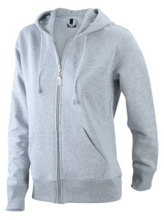   James & Nicholson HOODED GREYHEATHER női kapucnis cipzáras pulóver