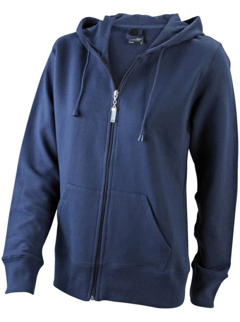 James & Nicholson HOODED NAVY női kapucnis cipzáras pulóver