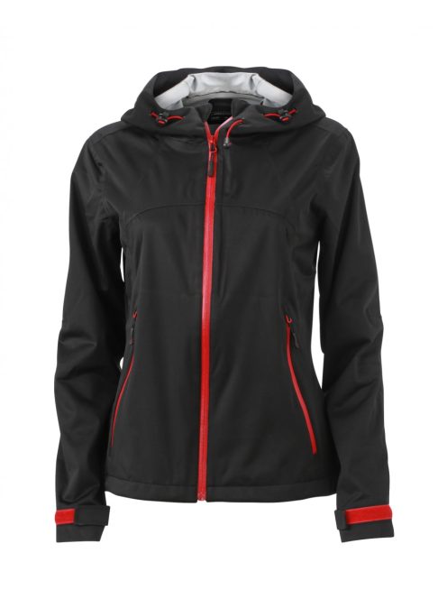 James & Nicholson OUTDOOR BLACKRED női softshell kabát