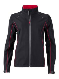   James & Nicholson ZIP-OFF SOFTSHELL BLACKRED női kabát és mellény