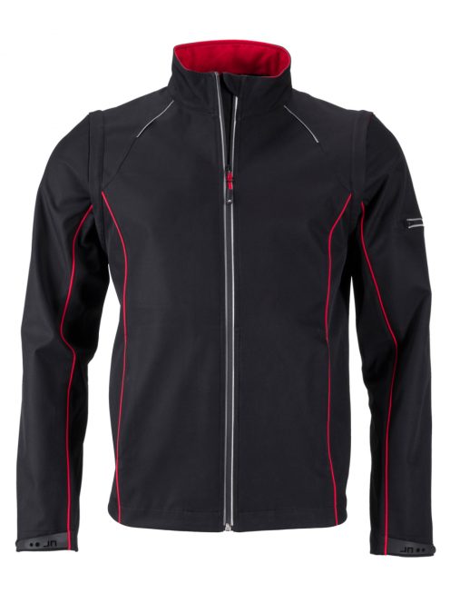 James & Nicholson ZIP-OFF SOFTSHELL BLACKRED férfi kabát és mellény