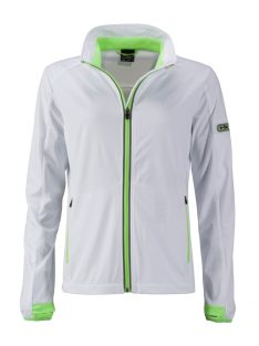 James & Nicholson SPORTS SOFTSHELL WHITEGREEN női kabát