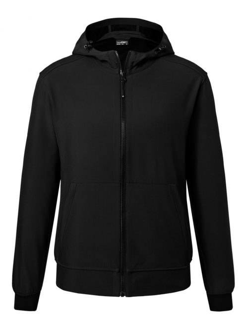 James & Nicholson  SOFTSHELL BLACK férfi kapucnis kabát