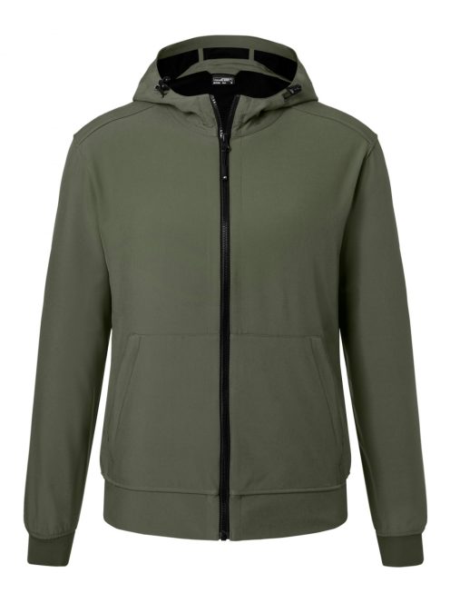 James & Nicholson  SOFTSHELL OLIVE férfi kapucnis kabát