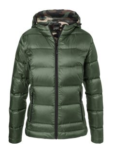   James & Nicholson DOWN OLIVECAMOUFLAGE női kapucnis bélelt kabát