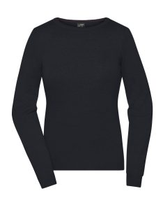 James & Nicholson ROUNDNECK BLACK női környakú pulóver