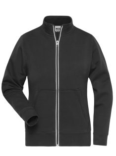 James & Nicholson DOUBLEFACE BLACK női cipzáras pulóver