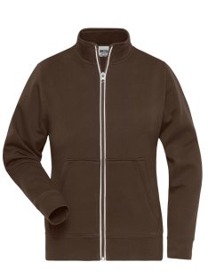 James & Nicholson DOUBLEFACE BROWN női cipzáras pulóver