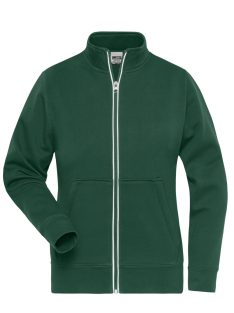   James & Nicholson DOUBLEFACE DARKGREEN női cipzáras pulóver