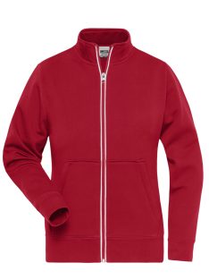 James & Nicholson DOUBLEFACE RED női cipzáras pulóver