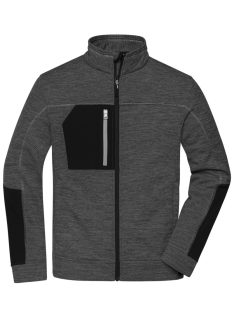   James & Nicholson STRUCTURE BLACKMELANGE férfi cipzáras pulóver