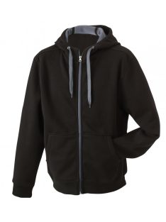   James & Nicholson DOUBLEFACE BLACKCARBON női kapucnis cipzáras pulóver