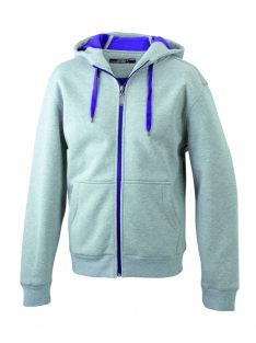   James & Nicholson DOUBLEFACE GREYHEATHERPURPLE női kapucnis cipzáras pulóver