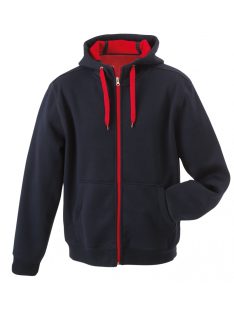   James & Nicholson DOUBLEFACE NAVYRED női kapucnis cipzáras pulóver